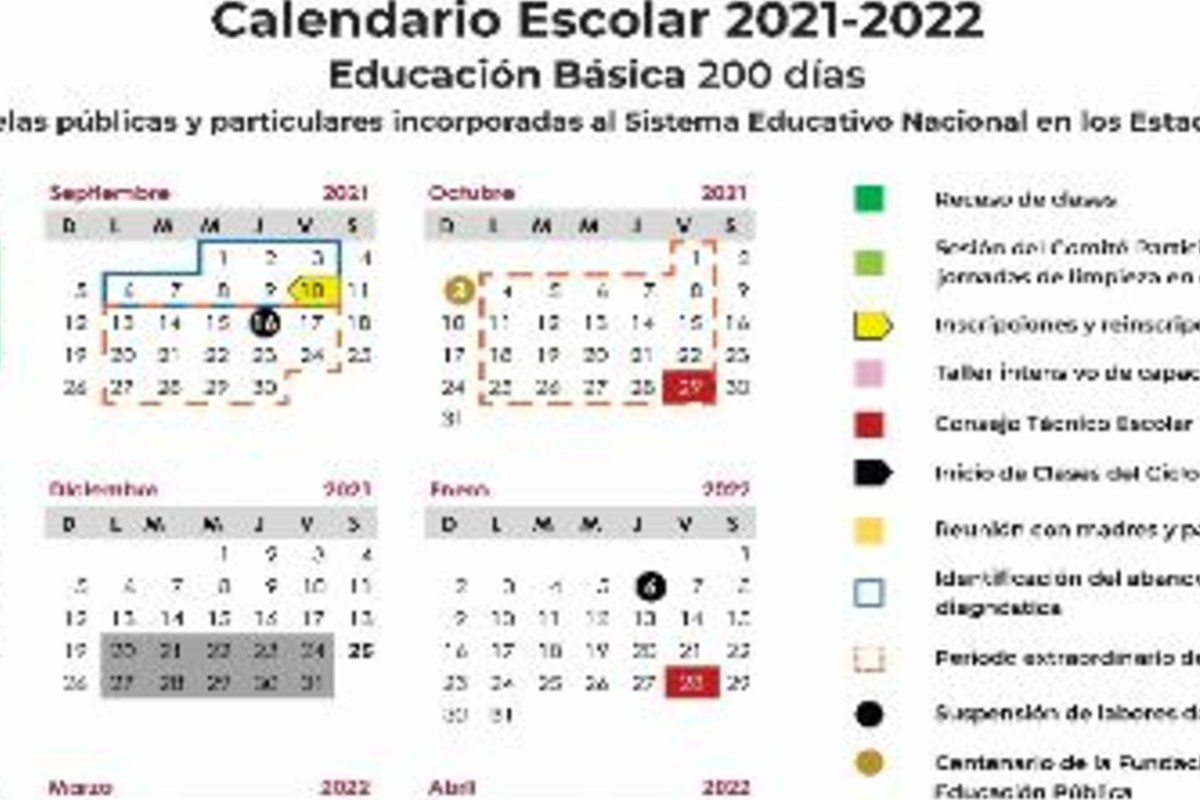 Sep Publica El Calendario Escolar Para El Ciclo 2021 2022 Checa Las Fechas Clave El Gráfico