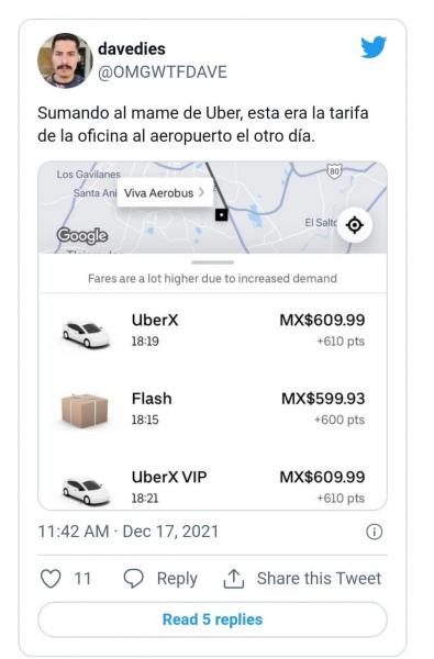 Usuarios Se Quejan Del Aumento De Precios De Uber Y Didi En Los Viajes ...