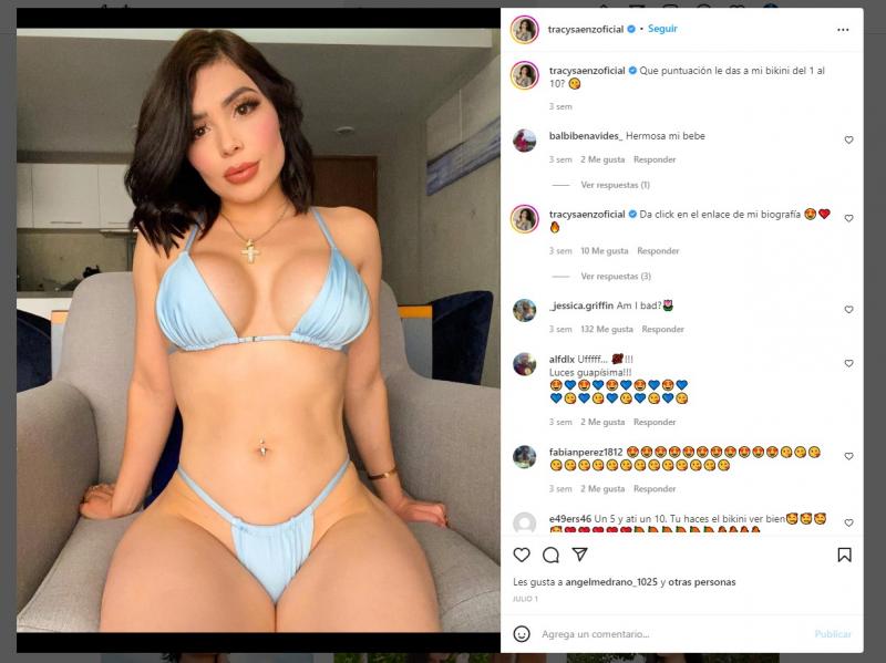 Tracy Sáenz enseña más que la zona púbica tras ponerse una tira de tela  como bikini | El Gráfico Historias y noticias en un solo lugar