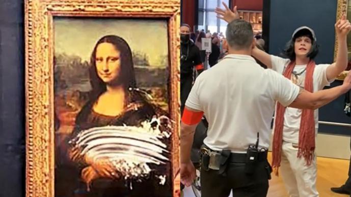 Turista finge estar en silla de ruedas y le lanza un pastel a la Mona Lisa,  en París | El Gráfico Historias y noticias en un solo lugar