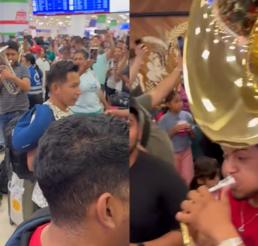 La Banda Perla de Michoacán pone el ambiente en aeropuerto de Cancún
