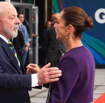 Claudia Sheinbaum llega al G20 y es recibida por Lula Da Silva