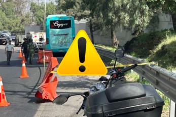 Chofer de autobús se queda dormido y atropella a biker en la México-Cuernavaca