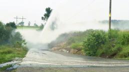 Huachicoleros provocan "fuente" de combustible 