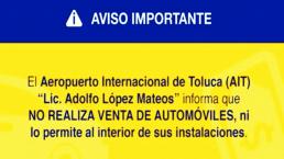 Aeropuerto de Toluca alerta sobre fraudes