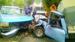 Camionetas se dan trompazo sobre la Tenancingo- Tenango del Valle 