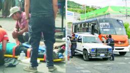 Dos jóvenes heridos por motocicleta que se quedó sin frenos, en Querétaro