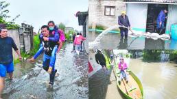 Damnificados llevan tres días entre aguas negras tras desborde del río Lerma, en San Mateo Atenco