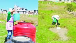 Pobladores pagan agua y no les cae ni una gota, en Zinacantepec