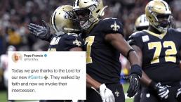 Su Santidad usó accidentalmente un hashtag de emoji para los New Orleans Saints