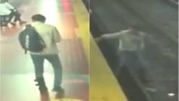 hombre distraído celular cae vías metro buenos aires argentina video tren