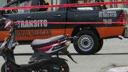 Mortal accidente en motoneta deja un muerto y una herida en Chimalhuacán, Edomex