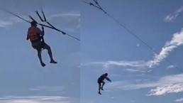 Turista cae de parapente al romperse un arnés en Mazatlán, viralizan video en TikTok