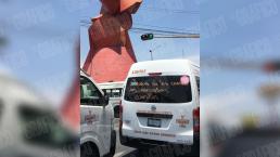 Choferes de transporte público bloquean y denuncian que se están muriendo por la delincuencia en Edomex