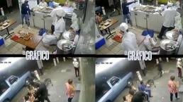 Video capta momento cuando 3 delincuentes atracan a clientes de taquería, en Guadalajara