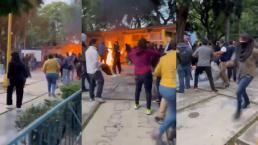 VIDEO: Encapuchados toman CCH Azcapotzalco y rocían gasolina a trabajadores del plantel