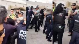 Captan a policías de Ecatepec en pleno agarrón contra la Guardia Nacional