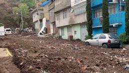 ¡La lluvia anda con todo! Lodo y basura colapsan calles en parte alta de Chimalhuacán