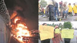 Incendio y fuerte olor a combustible mantienen en protesta a vecinos de GAM y Neza