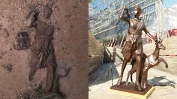 Hallan estatua de bronce perdida en expedición al Titanic 