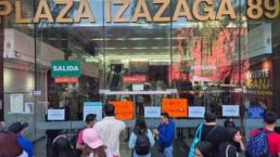 Comerciantes de Izazaga 89 se le adelantan a Marcelo Ebrard y cierran la plaza