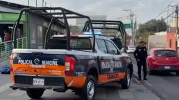 Motociclista muere tras derrapar en el carril del Mexibús en Ecatepec